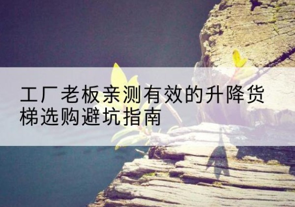 润州升降货梯怎么选-工厂老板亲测有效的升降货梯选购避坑指南